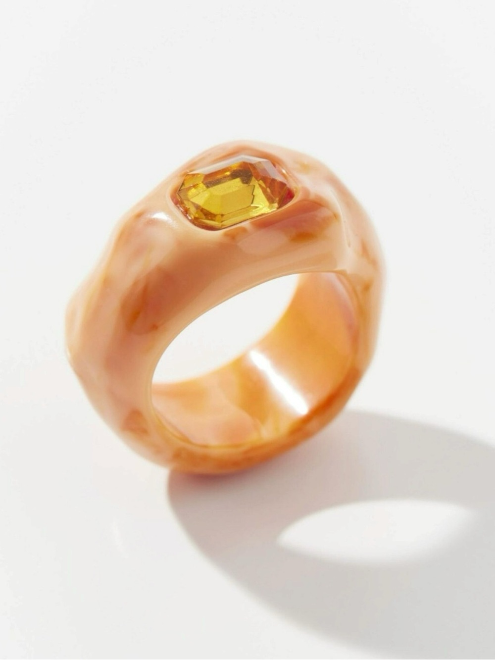 Urban Outfitters Statement Rhinestone Ring 
Chunky Funky Orange Space Size 7